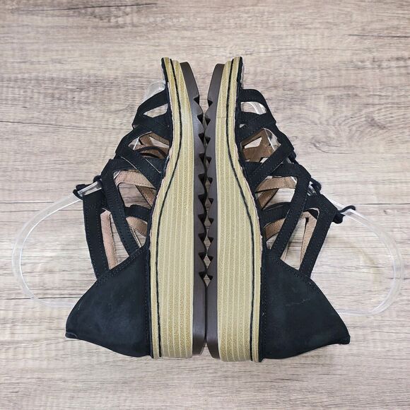 NAOT Yarrow Women's Size EU 37 US 6 Black Lace up Gladiator Wedge Sandals - Picture 6 of 10